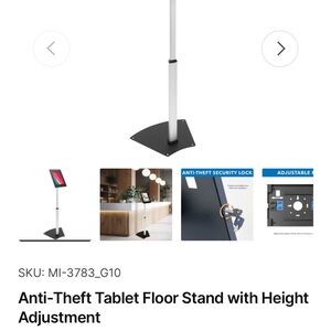 Black and Silver Adjustable Tablet Stand with Anti-Theft Features